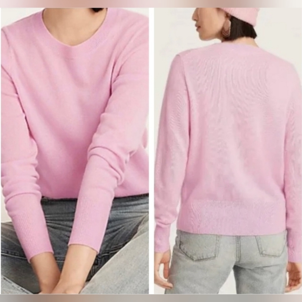 J. Crew Pink Cashmere Crewneck Sweater